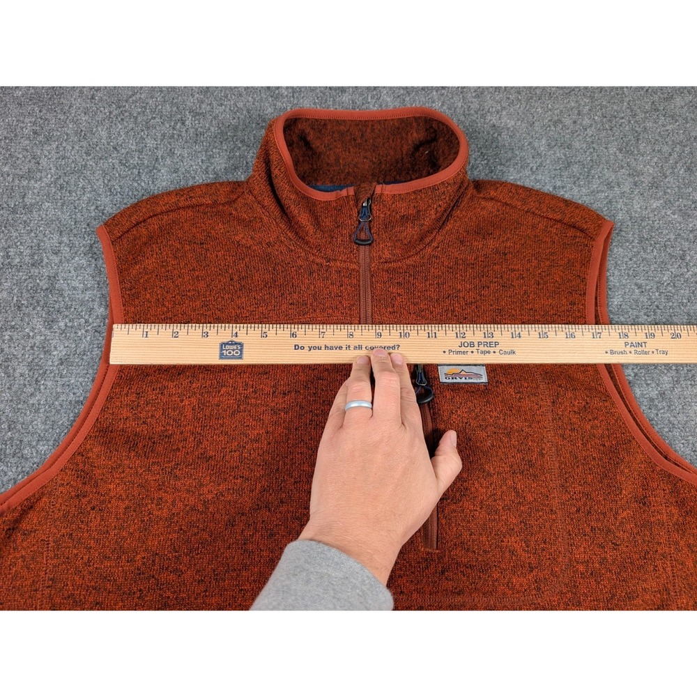 Orvis R65 Sweater Fleece Vest Mens XL Sunrise Red Orange Full Zip - Picture 3 of 12